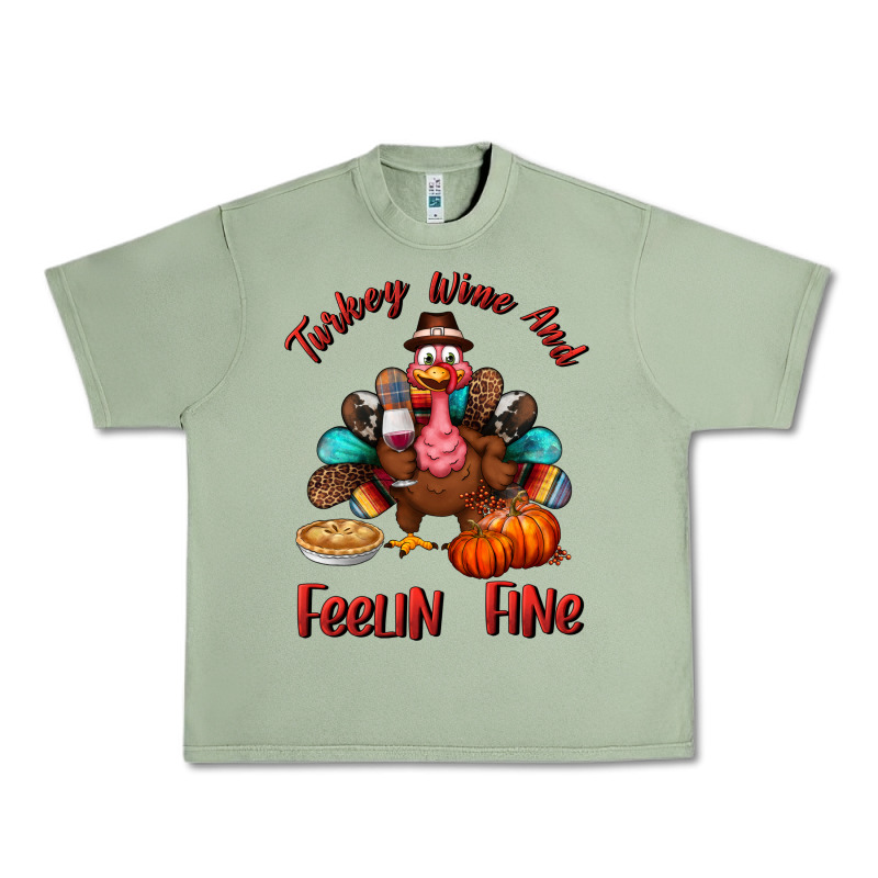 Turkey Wine And Feelin Fine Urban Heavy Tee by BundleAndBundleShop | Teevron