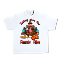 White turkey wine and feelin fine Urban Heavy Tee - BundleAndBundleShop
