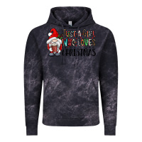 Cloud Black just a girk who loves christmas Vintage Hoodie - CowhideDigitalArt