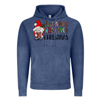 Vintage Denim just a girk who loves christmas Vintage Hoodie - CowhideDigitalArt