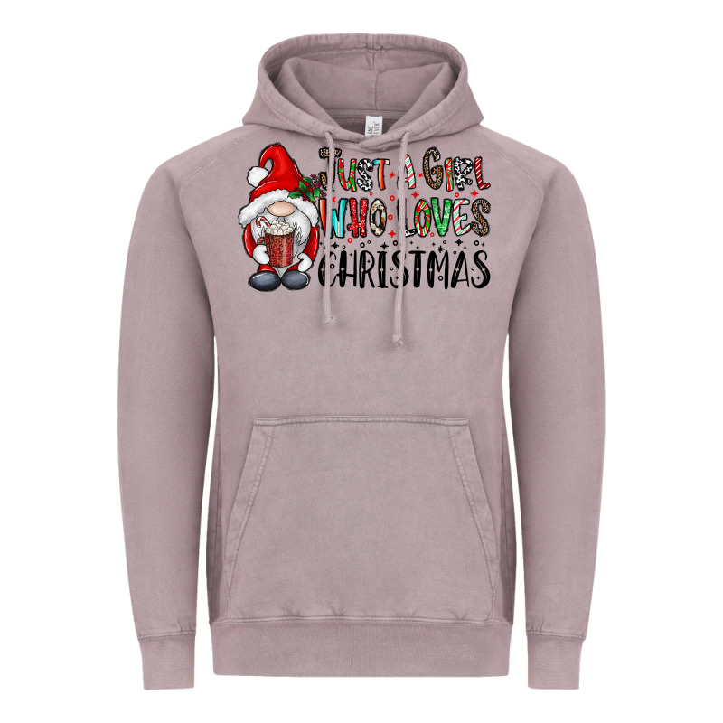 Just A Girk Who Loves Christmas Vintage Hoodie by CowhideDigitalArt | Teevron