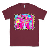Burgundy Hot Girl Summer Tie Dye Leopard Classic Tee - CowCowDesign