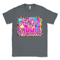 Charcoal Heather Hot Girl Summer Tie Dye Leopard Classic Tee - CowCowDesign
