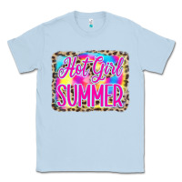 Dusty Blue Hot Girl Summer Tie Dye Leopard Classic Tee - CowCowDesign