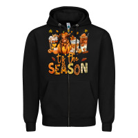 Black Tis' the season Fall Heifer coffee cups Zipper Hoodie - RanaPortraitStore