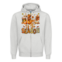 Dove Grey Tis' the season Fall Heifer coffee cups Zipper Hoodie - RanaPortraitStore