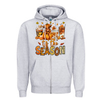Tis' The Season Fall Heifer Coffee Cups Zipper Hoodie | Teevron