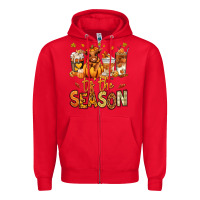 Red Tis' the season Fall Heifer coffee cups Zipper Hoodie - RanaPortraitStore