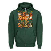 Sports Green Tis' the season Fall Heifer coffee cups Zipper Hoodie - RanaPortraitStore