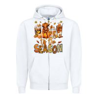 White Tis' the season Fall Heifer coffee cups Zipper Hoodie - RanaPortraitStore