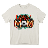Cream blessed soccer mom lightbulb letters Heavy Core Tee - OliviaCreatesArt