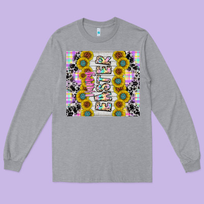 Happy Easter Long Sleeve Tee Designed By Cowhidedigitalart