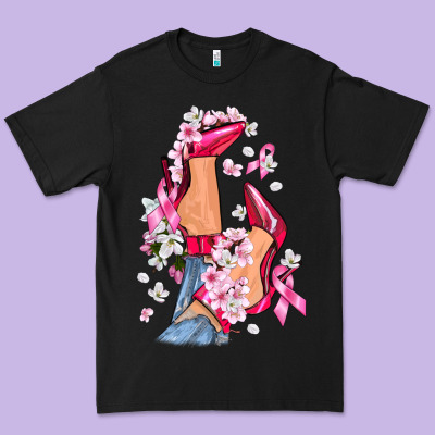 Cancer High Heels Breast Cancer Premium Tee Designed By Fadigitalartstudio