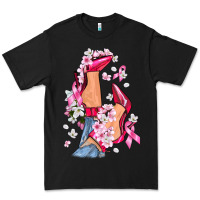 Black Cancer high heels Breast Cancer Premium Tee - FaDigitalArtStudio