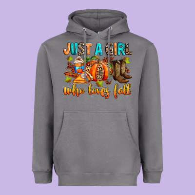 Just A Girl Who Loves Fall Heavyweight Hoodie Designed By Ranaportraitstore