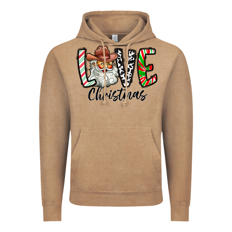 Love Christmas Santa Vintage Hoodie by CowhideDigitalArt | Teevron