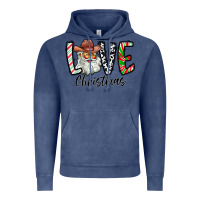 Vintage Denim Love Christmas Santa Vintage Hoodie - CowhideDigitalArt