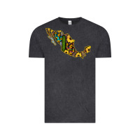Vintage Black Guerrero Mexico Serape Cactus Sunflower Map Vintage Tee - RanaPortraitStore