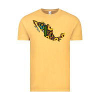 Vintage Mustard Guerrero Mexico Serape Cactus Sunflower Map Vintage Tee - RanaPortraitStore