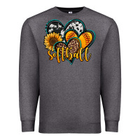 Charcoal Heather softball hearts Premium Sweatshirt - Jasminsmagicworld