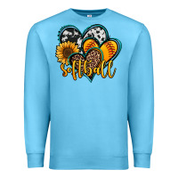 Ocean Blue softball hearts Premium Sweatshirt - Jasminsmagicworld