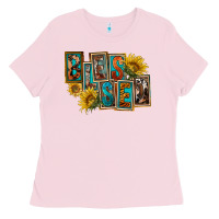 Bubblegum Pink Western Blessed Ladies Tee - FaDigitalArtStudio