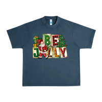 Midnight Navy be jolly santa christmas Urban Heavy Tee - FaDigitalArtStudio