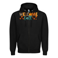 Black Welcome Fall Zipper Hoodie - RanaPortraitStore