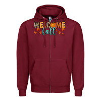 Burgundy Welcome Fall Zipper Hoodie - RanaPortraitStore