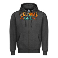 Charcoal Heather Welcome Fall Zipper Hoodie - RanaPortraitStore