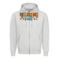 Dove Grey Welcome Fall Zipper Hoodie - RanaPortraitStore