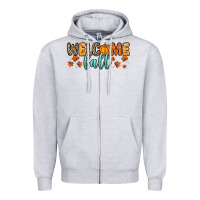 Heather Grey Welcome Fall Zipper Hoodie - RanaPortraitStore