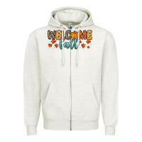 Oatmeal Heather Welcome Fall Zipper Hoodie - RanaPortraitStore