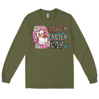 Army Green happy easter day Long Sleeve Tee - CowhideDigitalArt