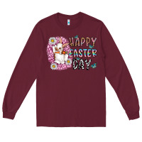 Burgundy happy easter day Long Sleeve Tee - CowhideDigitalArt