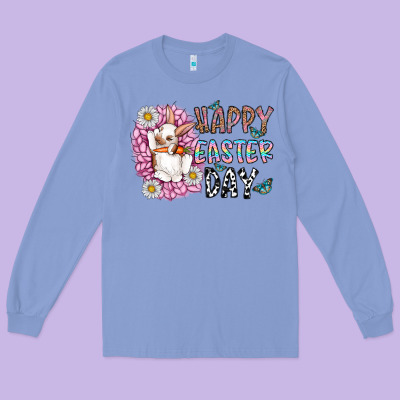 Happy Easter Day Long Sleeve Tee Designed By Cowhidedigitalart