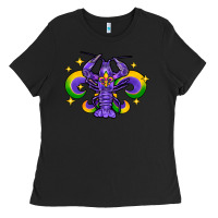 Black mardi gras crawfish 2 Ladies Tee - FaDigitalArtStudio