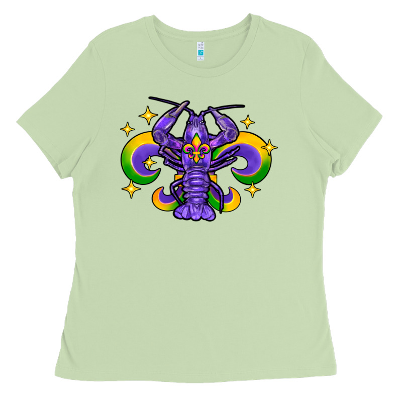 Mardi Gras Crawfish 2 Ladies Tee by FaDigitalArtStudio | Teevron