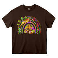 Chocolate Brown mardi gras rainbow Heavy Core Tee - OliviaCreatesArt