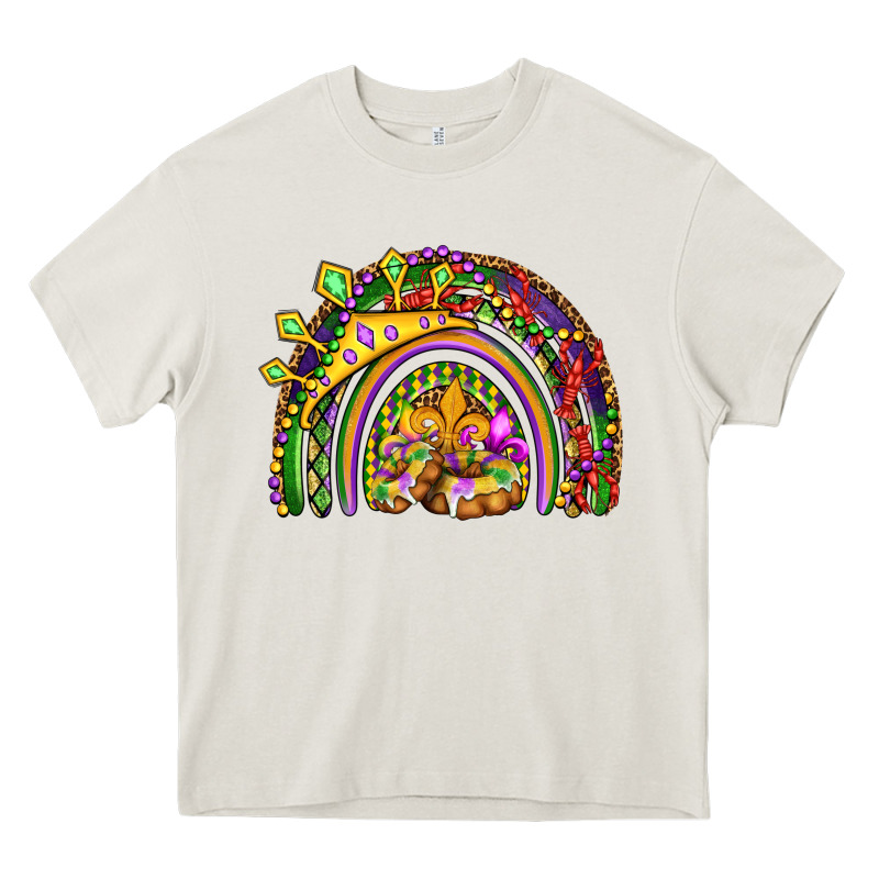 Mardi Gras Rainbow Heavy Core Tee by OliviaCreatesArt | Teevron