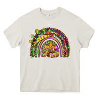 Cream mardi gras rainbow Heavy Core Tee - OliviaCreatesArt