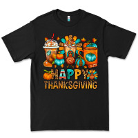 Black Happy Thanksgiving Coffee Cups Premium Tee - FaDigitalArtStudio