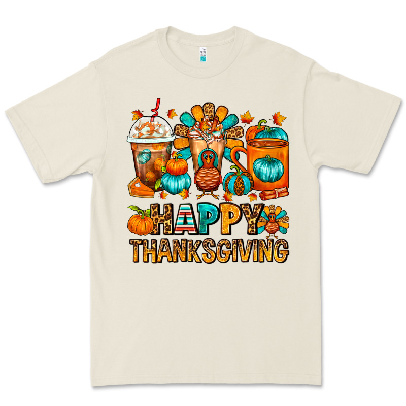 Happy Thanksgiving Coffee Cups Premium Tee by FaDigitalArtStudio | Teevron