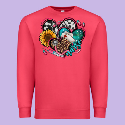 Nurse Hearts Premium Sweatshirt Designed By Jasminsmagicworld