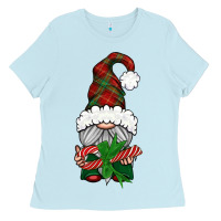 Baby Blue Christmas Gnome With Candy Ladies Tee - BundleAndBundleShop