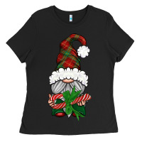 Christmas Gnome With Candy Ladies Tee | Teevron