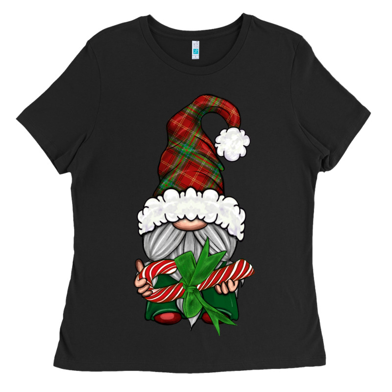 Christmas Gnome With Candy Ladies Tee by BundleAndBundleShop | Teevron