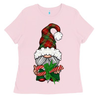 Bubblegum Pink Christmas Gnome With Candy Ladies Tee - BundleAndBundleShop