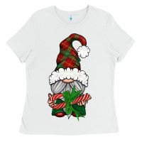 White Christmas Gnome With Candy Ladies Tee - BundleAndBundleShop