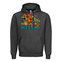 Charcoal Heather T- Rex Tis The Season Zipper Hoodie - RanaPortraitStore